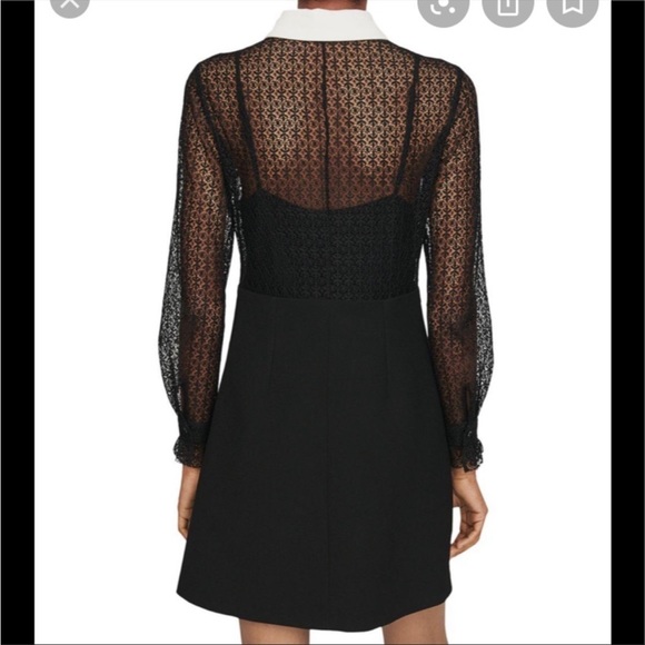 NWT MAJE Ramon Contrast-Collar
Lace Mini Dress Black Size Small MSRP
$415 - Picture 4 of 17
